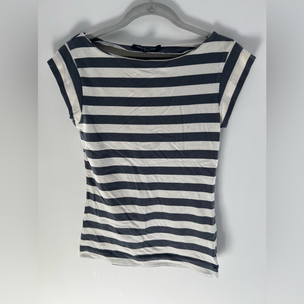French Connection navy and white top size medium